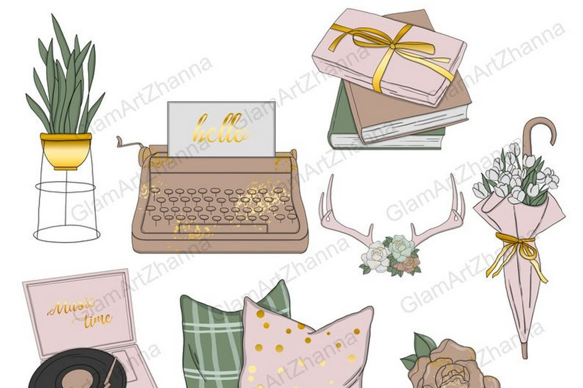 Home Sweet Home Clipart, an Object Illustration by GlamArtZhanna (Photo 2 of 3)