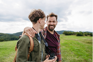 Father spending weekend with son on, a Holiday Photo by HalfPoint