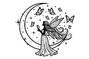 Fairy Moon Butterfly Silhouette, an Object Illustration by Gaye Art (Thumbnail 29 of 31)
