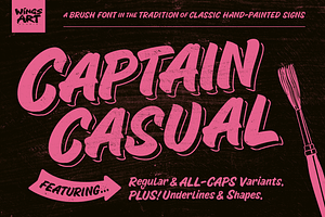 Captain Casual - A Sign Painter Font, a Font by Wingsart Studio