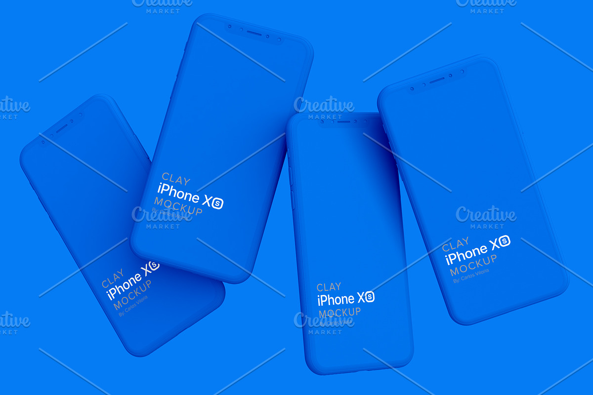 Clay iPhone XS Mockup 06, an iPhone Mockup by Mockups by Carlos Viloria (Photo 4 of 4)