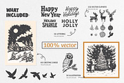 Vintage Linocut Christmas Kit, a Seasonal Illustration by DariSmartArt (Thumbnail 3 of 18)