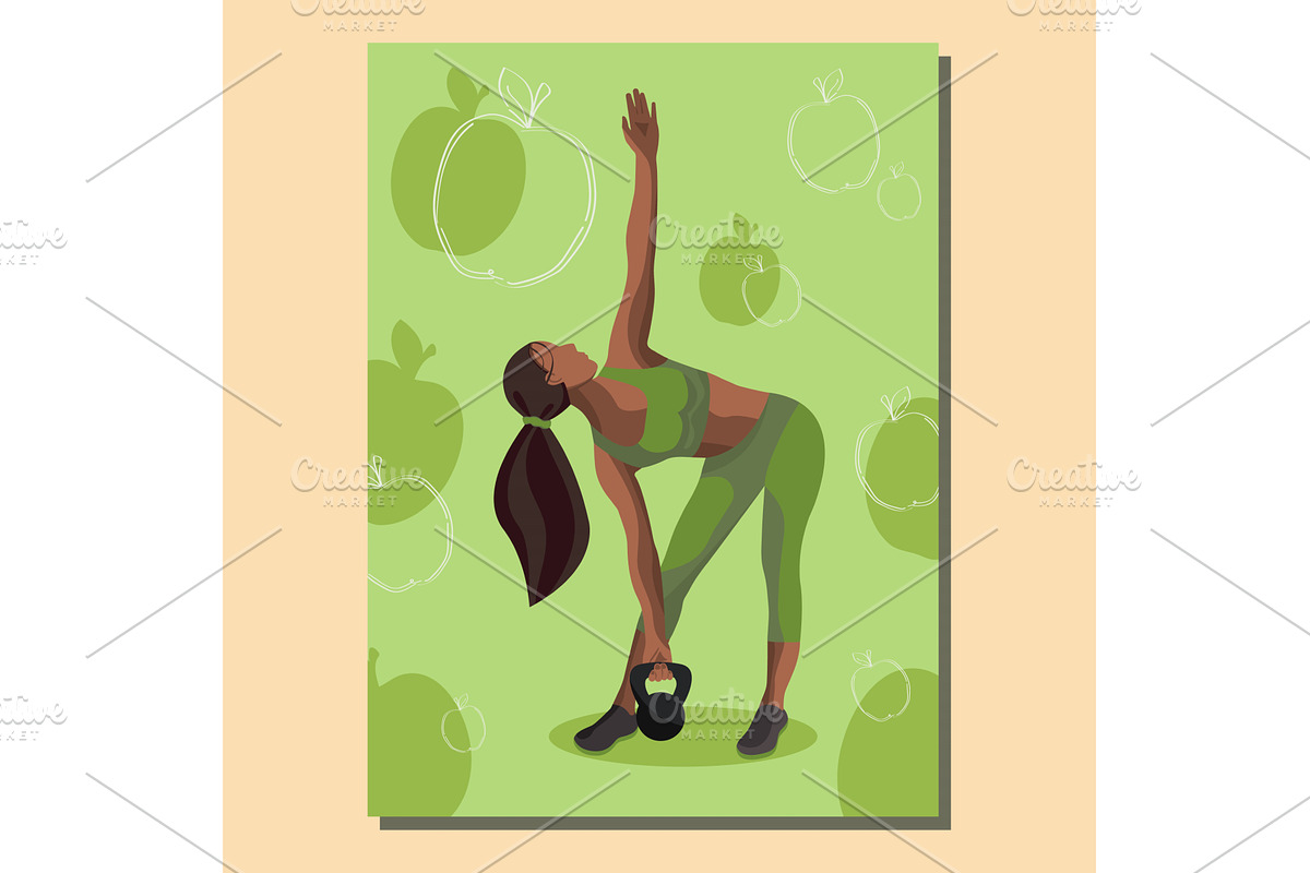 Faceless fitness woman stretching, a Sport Illustration by okskukuruza