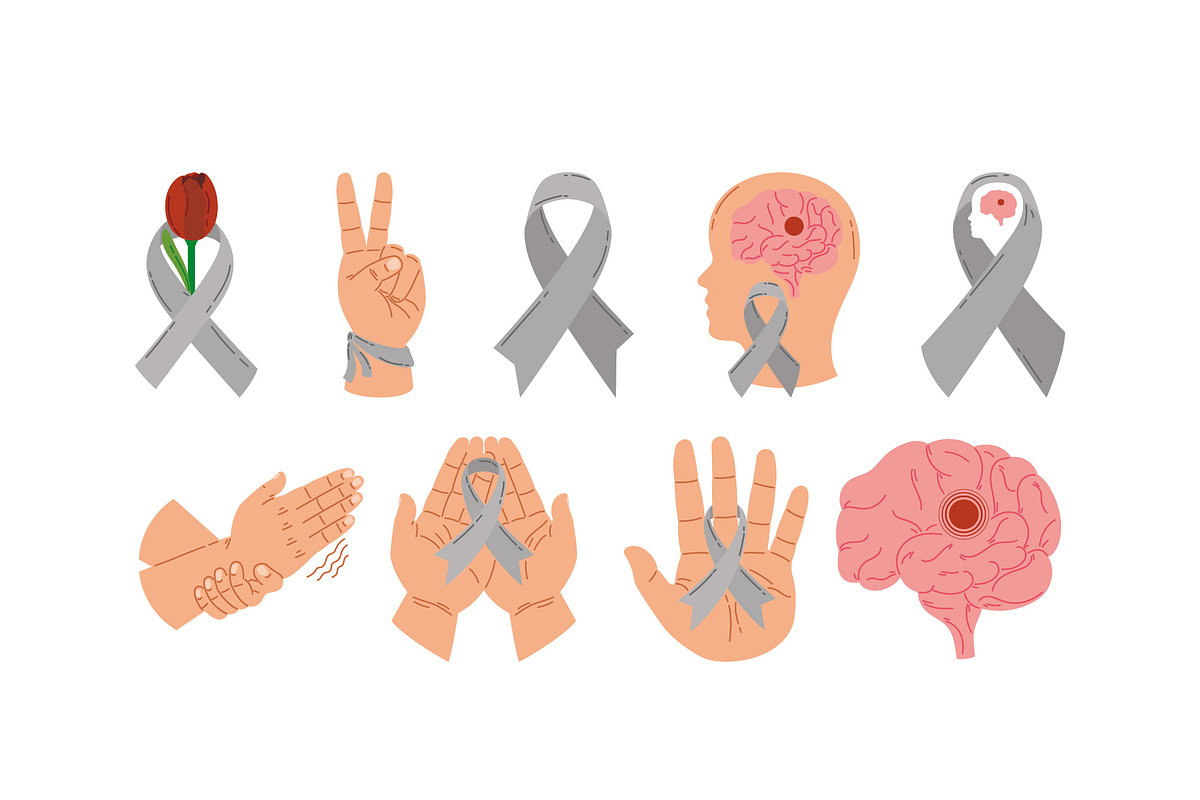 World Parkinson Day Illustration Set