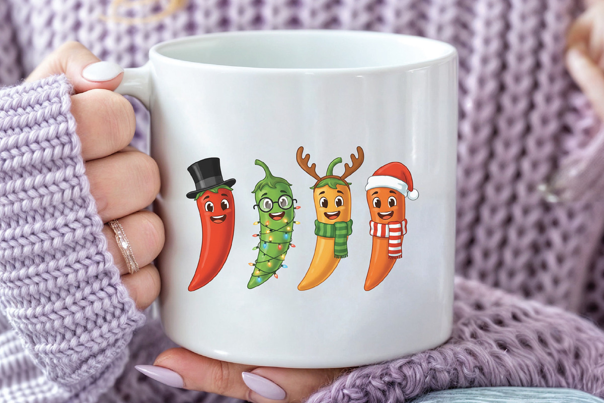 Christmas Chili Pepper PNG, an Illustration by CraftArtStudio (Photo 2 of 4)