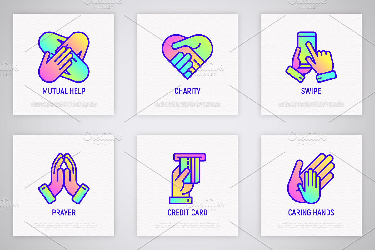 Gestures | 16 Thin Line Icons Set, an Outline Icon by Alex Blogoodf (Photo 5 of 7)
