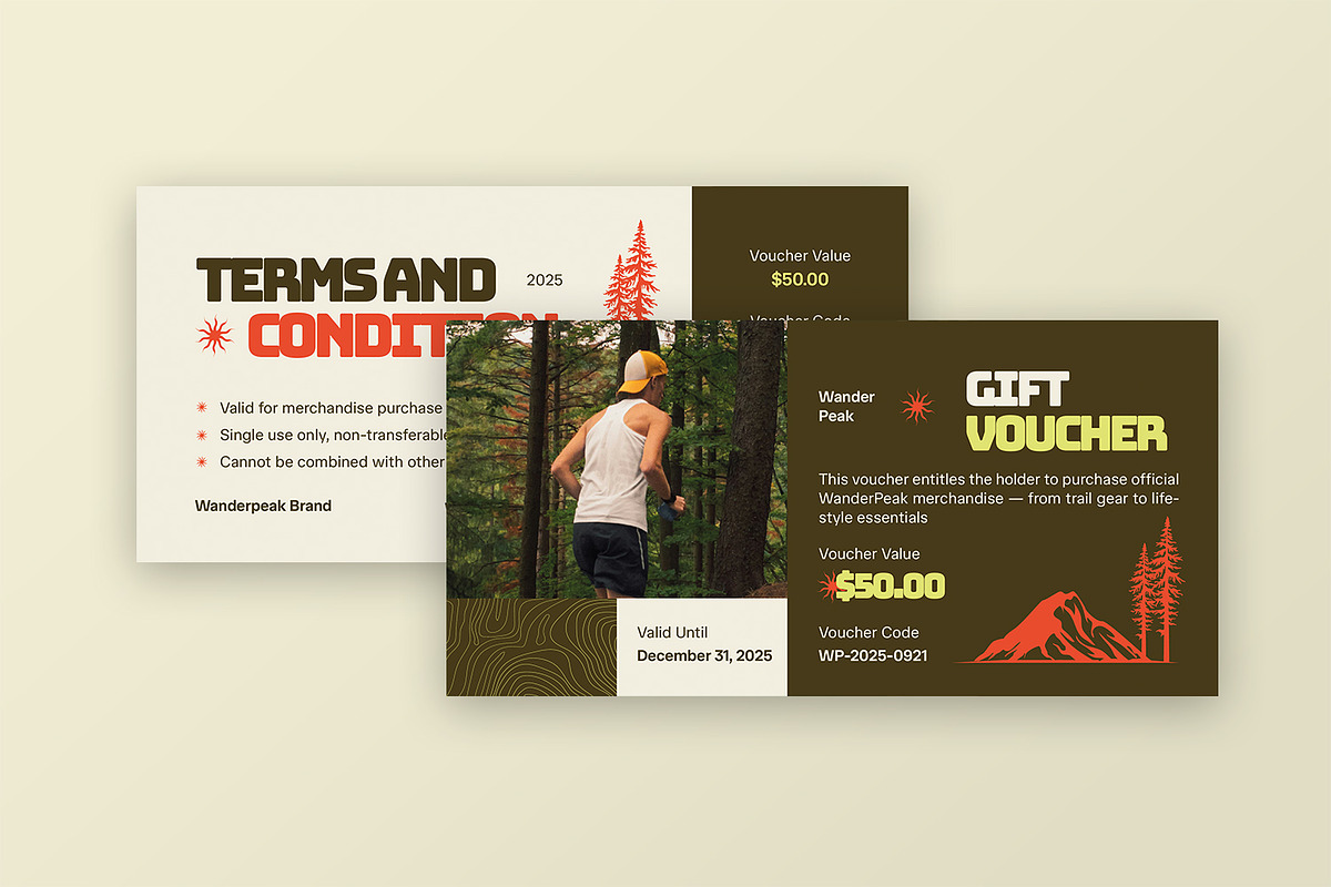 Wanderpeak - Gift Voucher, a Card Template by StreaksideStd (Photo 2 of 3)