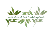 Leafy Green Botanical Clip Art, an Illustration by Kelly Jane Creative (Thumbnail 2 of 3)