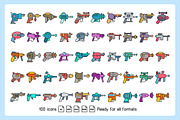Futuristic Gun, Space Blaster Icons, an Icon by Designfour (Thumbnail 2 of 5)