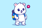 Cute Polar Bear Traveling With Bag, an Animal Illustration by Catalyst Labs (Thumbnail 2 of 3)