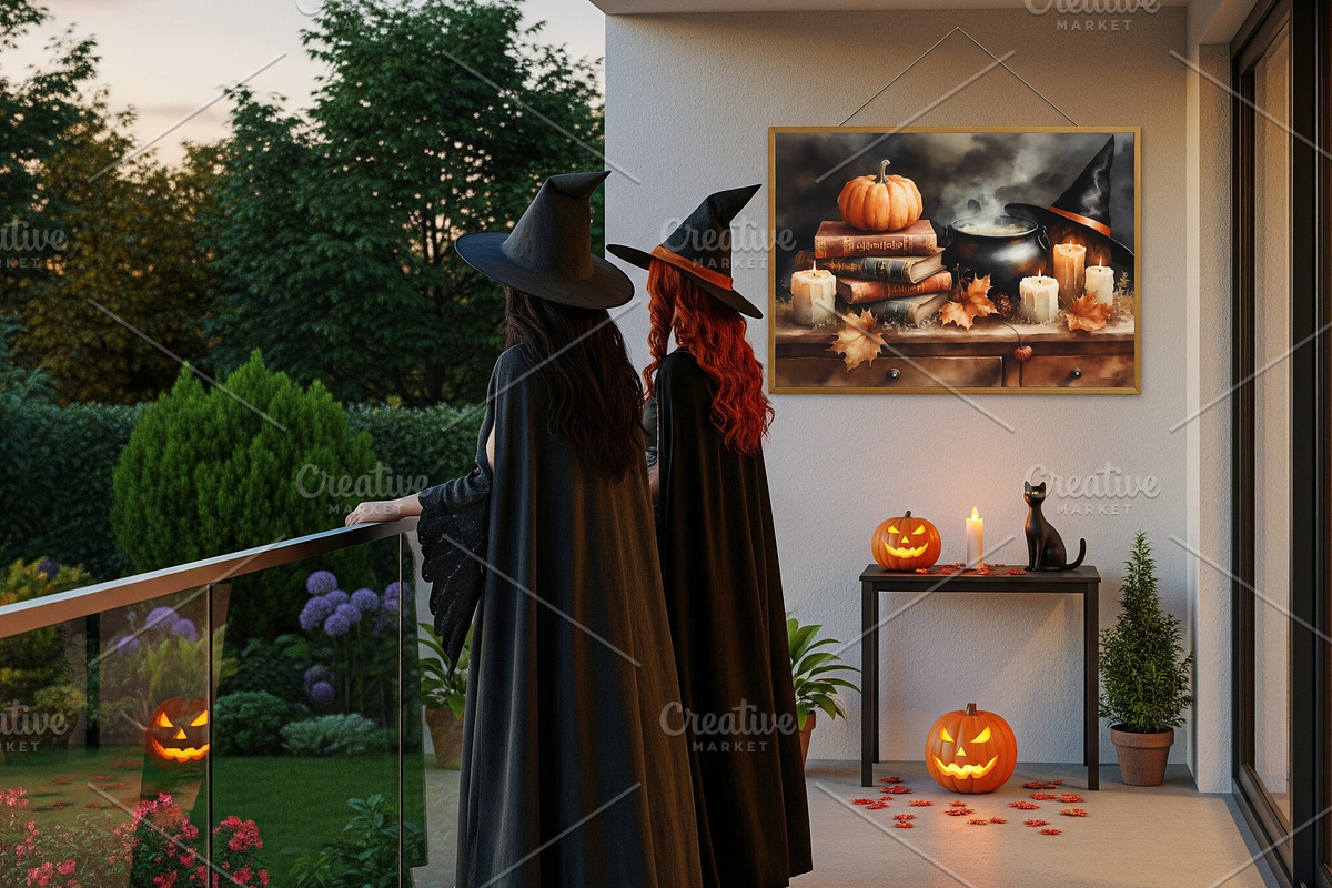 Halloween Witch Table Watercolor, a Seasonal Illustration by Floraphoria (Photo 4 of 11)