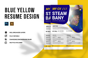 Blue Yellow CV & Resume