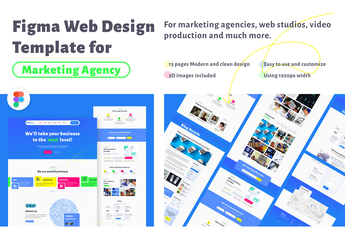 Rising- Marketing Agency Template, a Websites & App Template by Laimmilka (Photo 1 of 3)