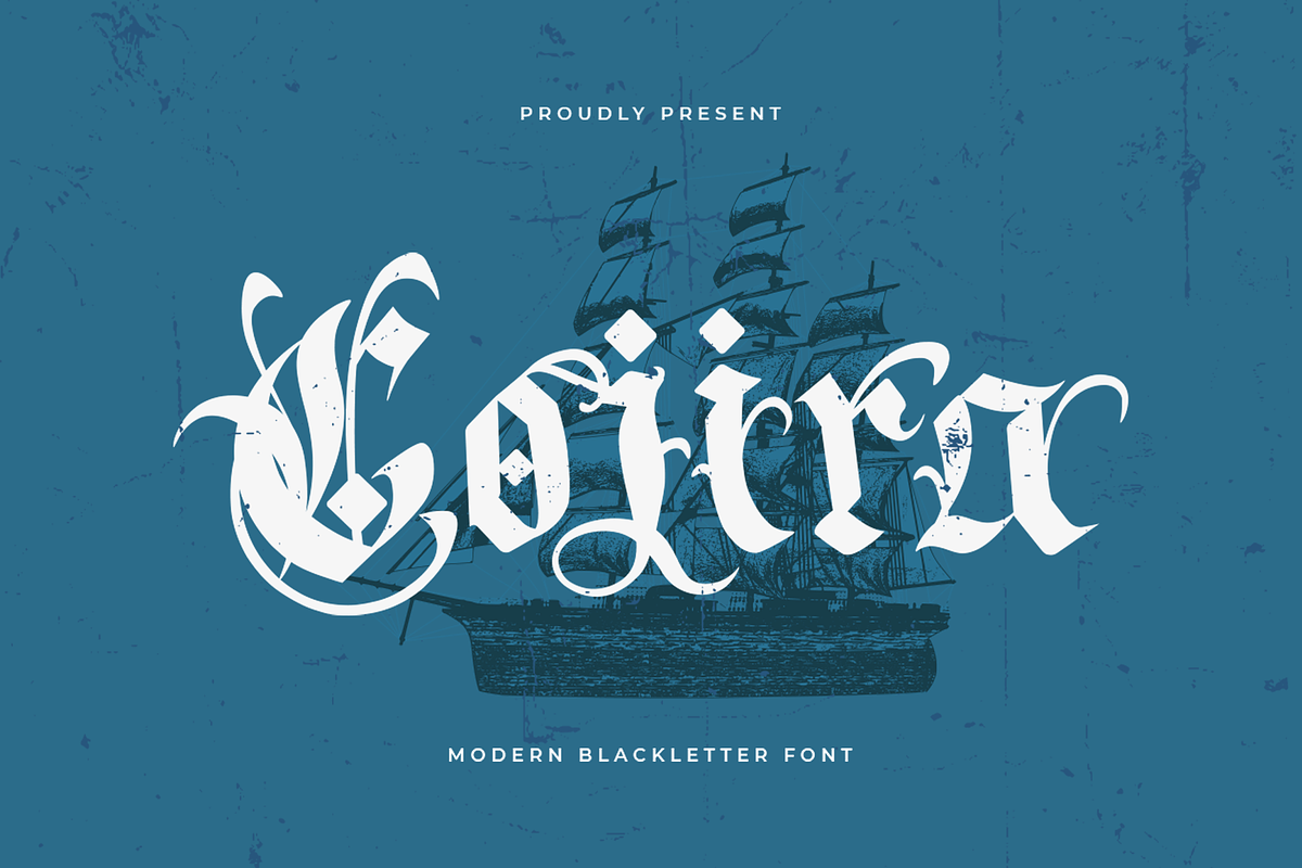 Cojira - Modern Blackletter Font, a Blackletter Font by overlaytemplates (Photo 1 of 5)