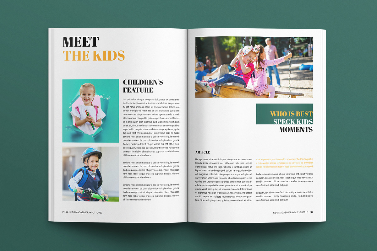 Kids Magazine Layout Template, a Magazine Template by E-Type (Photo 4 of 7)