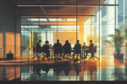 Corporate business people meeting, a Photo by Pavel_design