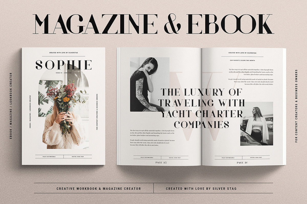 Sophie - eBook & Magazine Creator, a Magazine Template by SilverStag Type Foundry (Photo 1 of 26)