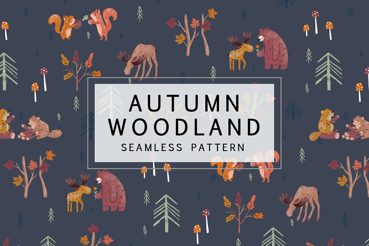 Autumn Woodland Pattern Design, a Pattern Graphic by Lady Bruniere Design (Photo 4 of 15)