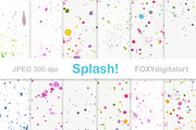 Paint splatter digital paper wedding, a Texture Graphic by FOXYdigitalart (Thumbnail 1 of 4)