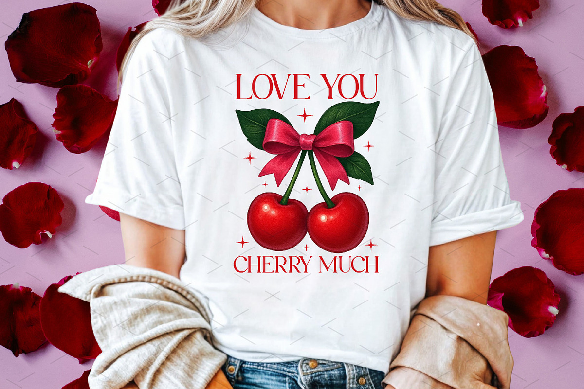 Coquette Valentine Love You Cherry M, an Illustration by Libby Wishes (Photo 2 of 7)