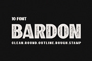 10 Font - Bardon Font Family, a Sans Serif Font by sabrcreative (Thumbnail 1 of 9)