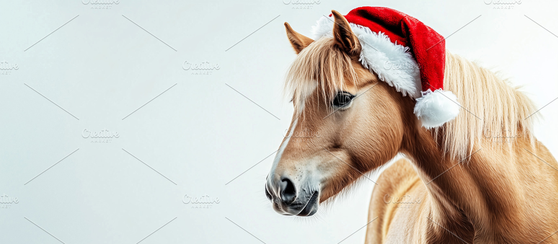 Horse with santa hat - banner, an Animal Photo by MistyDay