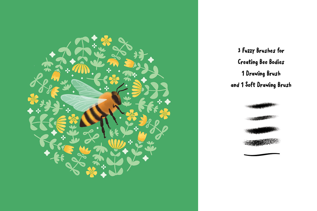 Bee Creator: 100 Procreate Brushes, a Brush Add-On by Pencil Twist (Photo 5 of 11)