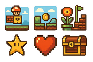 Colorful pixel art depicting classic, an Illustration by ZinetroN