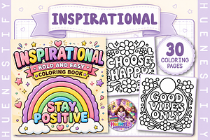 Inspirational Coloring Book, a Decorative Illustration by HueNestify