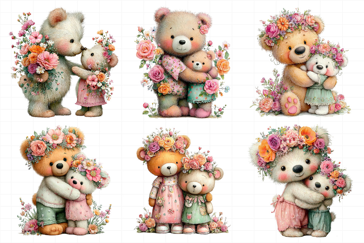 Mother’s Day Teddy Bear Clipart, an Illustration by Daily.Designs (Photo 6 of 8)