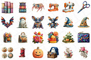 Groovy Halloween Sewing Clipart PNG, an Illustration by DreamPrint404 (Thumbnail 2 of 5)
