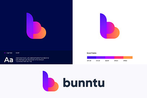 Bunntu - B letter modern logo
