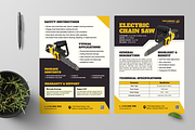 Electric Chain Saw Data Sheet, a Flyer Template by Annora Studio (Thumbnail 5 of 6)