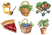 Watercolor Farmers Market Clipart, an Illustration by Daily.Designs (Thumbnail 3 of 5)