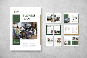 Green White Company Business Plan, a Brochure Template by UICreative