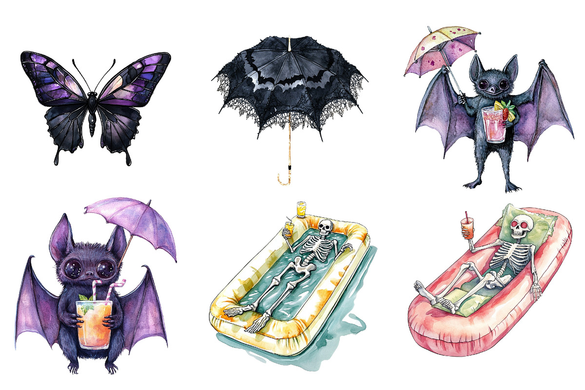 Gothic Summer Clipart, an Illustration by DreamArtGraphic (Photo 4 of 4)