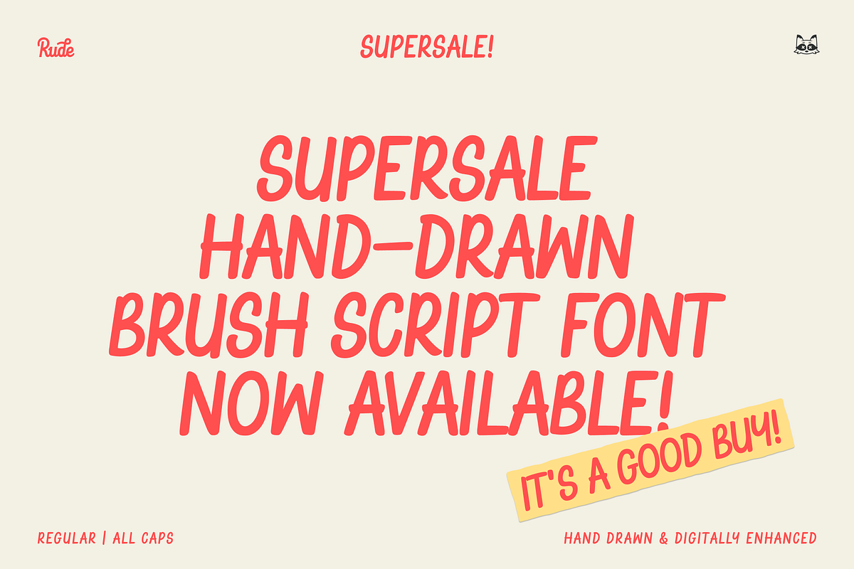 Supersale Hand-drawn Brush Font, a Handwritten Font by bryrude (Photo 2 of 4)