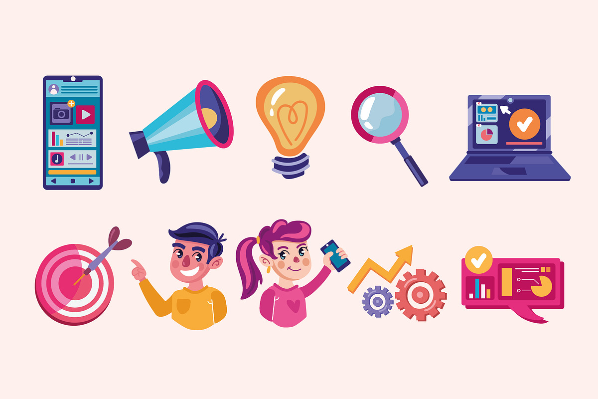 Marketing Strategy Illustration Set, a Templates & Theme by studiogstock (Photo 2 of 2)