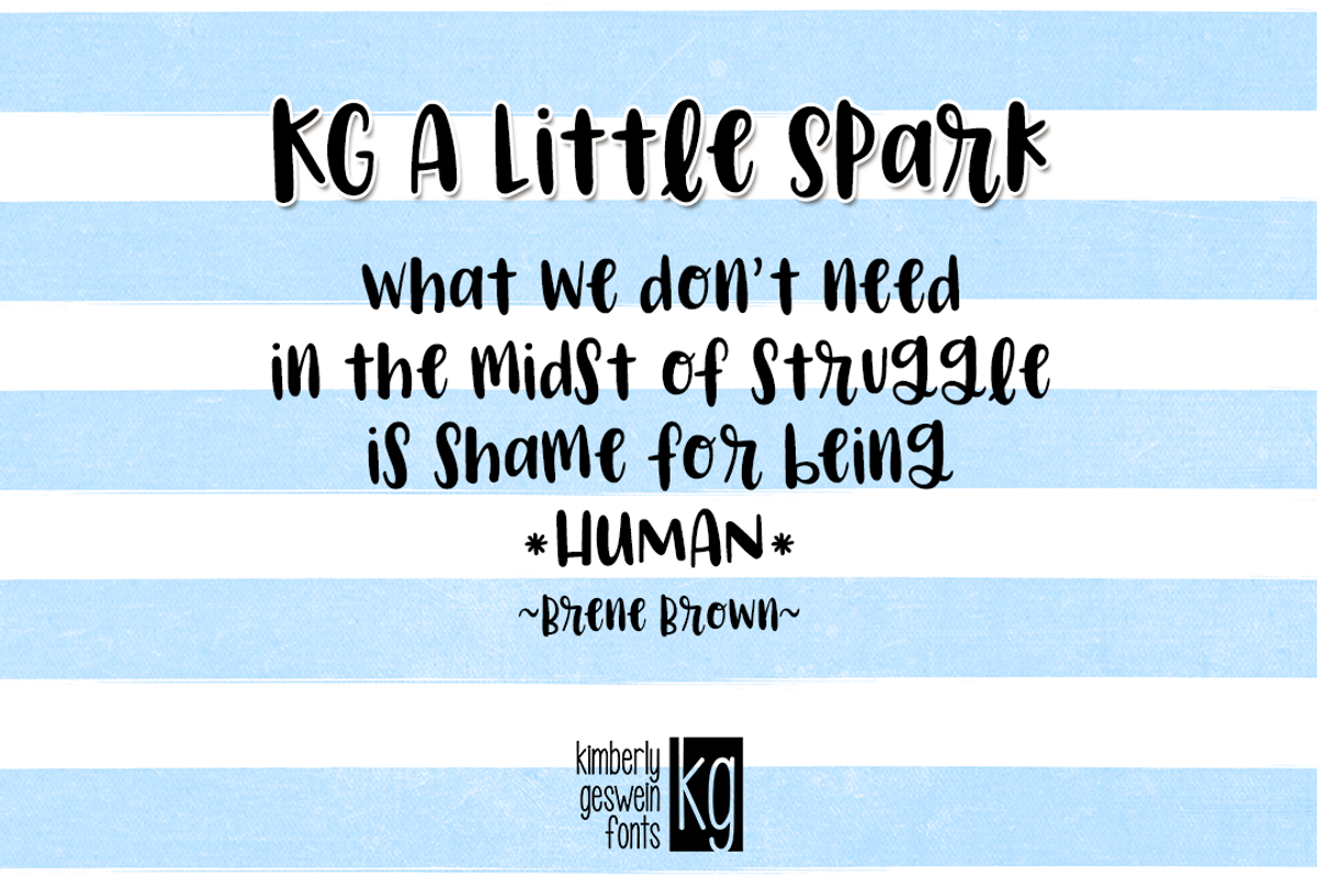 KG A Little Spark, a Script Font by Kimberly Geswein Fonts (Photo 3 of 3)