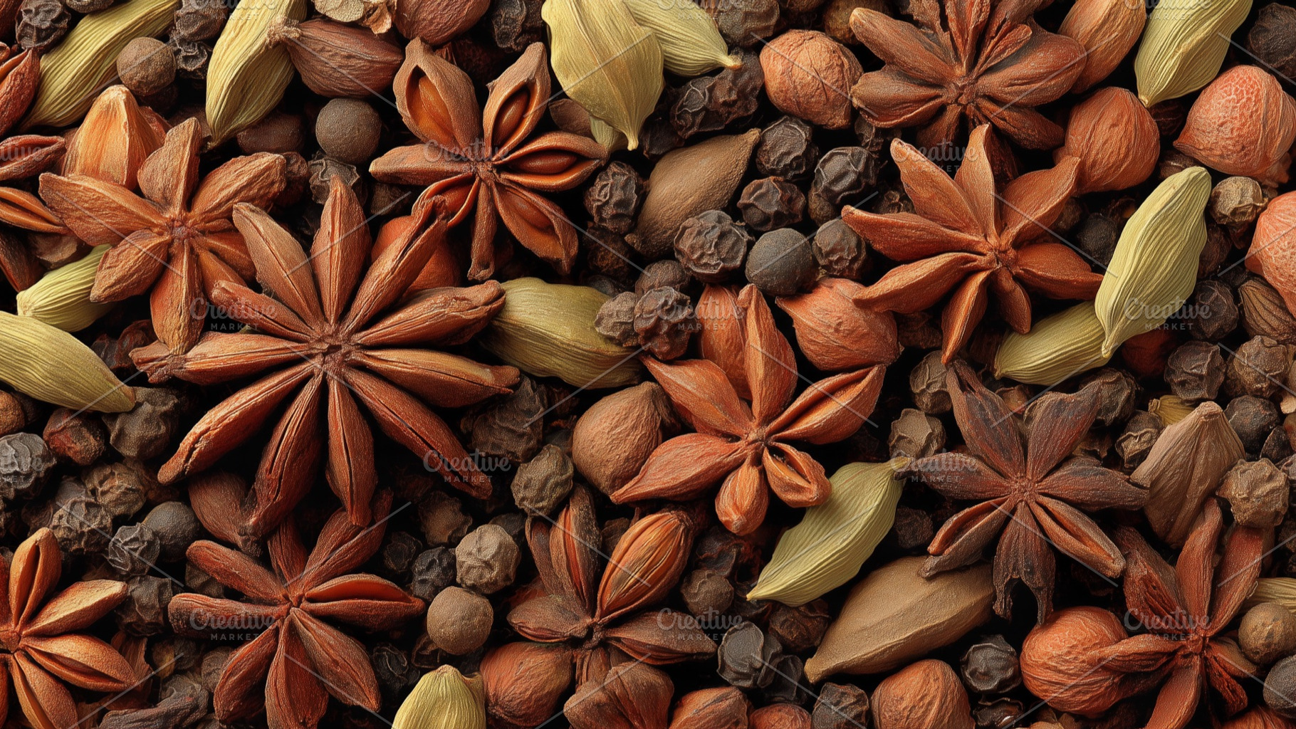 Mixed whole spices texture, a Food & Drink Photo by Mockup Bureau