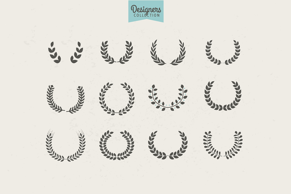 Premium Laurel Wreath Flora theme, an Illustration by VectorBakery (Photo 1 of 4)
