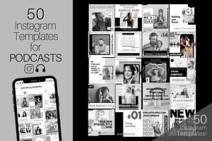 50 Podcast Instagram Template BUNDLE