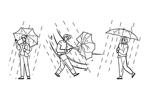 weather umbrella rain man vector, a Person Illustration by pikepicture