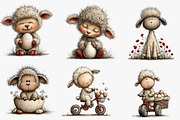 Easter Lamb Whimsical Clipart, an Illustration by CreationArt (Thumbnail 4 of 7)