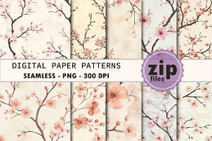 Pink Sakura Printable Texture, a Texture Graphic by CitraGraphics