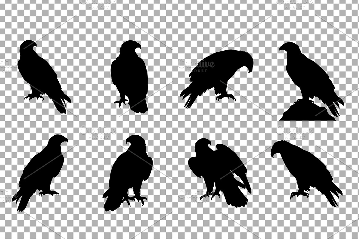 Perched Eagle Silhouette Pack, an Object Graphic by Artonix (Photo 3 of 3)