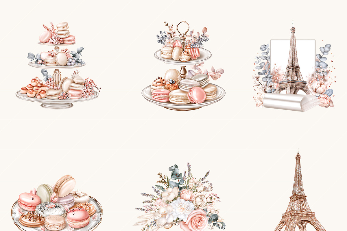 Watercolor French Paris Clipart, an Object Illustration by BusyDaydesign (Photo 5 of 9)
