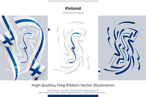 Finland flag ribbon vector