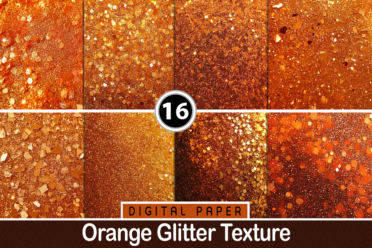 Orange Glitter Texture, a Pattern Graphic by Printable Treasure (Photo 1 of 4)