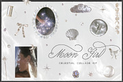Moon Girl: Celestial Collage Kit, an Object Graphic by lerinartstudio (Thumbnail 1 of 10)